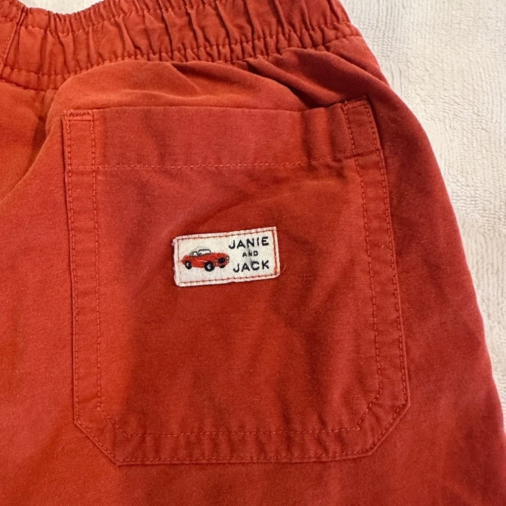 Janie and Jack Kids 3T Orange Cotton Blend Pull On Pants Car Graphic Back Pocket